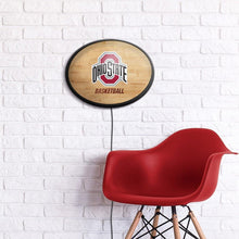 Load image into Gallery viewer, Ohio State Buckeyes: Hardwood - Oval Slimline Lighted Wall Sign - The Fan-Brand