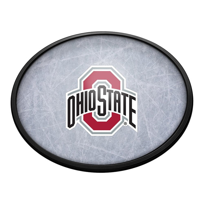 Ohio State Buckeyes: Ice Rink - Oval Slimline Lighted Wall Sign - The Fan-Brand
