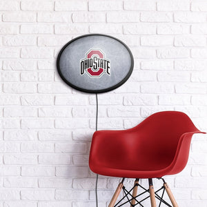 Ohio State Buckeyes: Ice Rink - Oval Slimline Lighted Wall Sign - The Fan-Brand