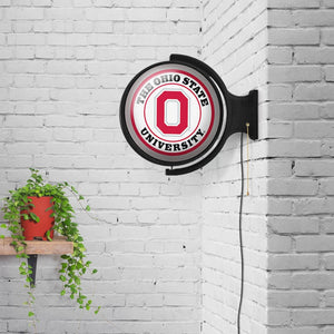 Ohio State Buckeyes: Original Round Rotating Lighted Wall Sign - The Fan-Brand