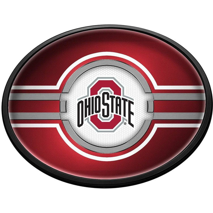 Ohio State Buckeyes: Oval Slimline Lighted Wall Sign - The Fan-Brand