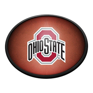 Ohio State Buckeyes: Pigskin - Oval Slimline Lighted Wall Sign - The Fan-Brand