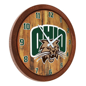 Ohio University Bobcats: "Faux" Barrel Top Wall Clock - The Fan-Brand
