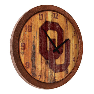 Oklahoma Sooners: Branded "Faux" Barrel Top Wall Clock - The Fan-Brand