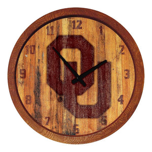 Oklahoma Sooners: Branded "Faux" Barrel Top Wall Clock - The Fan-Brand