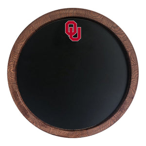 Oklahoma Sooners: Chalkboard "Faux" Barrel Top Sign - The Fan-Brand