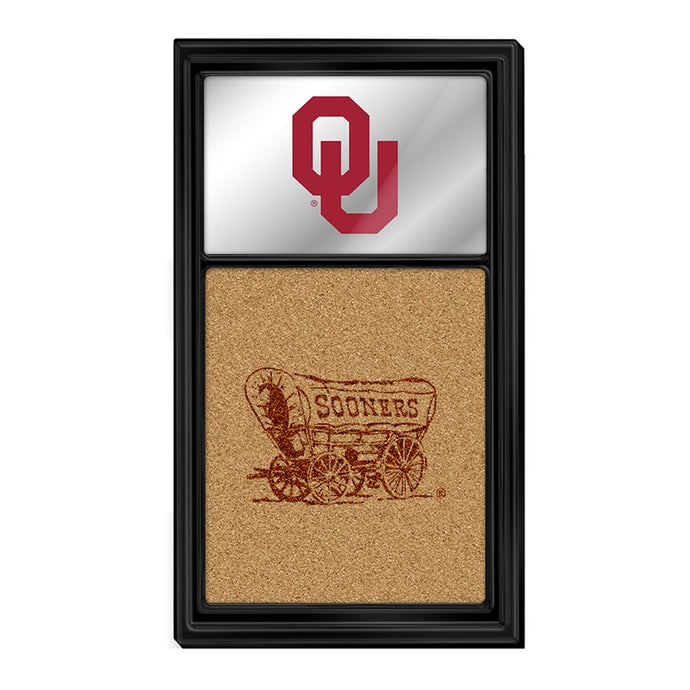 Oklahoma Sooners: Dual Logo - Mirrored Cork Note Board - The Fan-Brand