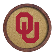 Load image into Gallery viewer, Oklahoma Sooners: &quot;Faux&quot; Barrel Framed Cork Board - The Fan-Brand