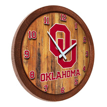 Load image into Gallery viewer, Oklahoma Sooners: &quot;Faux&quot; Barrel Top Wall Clock - The Fan-Brand