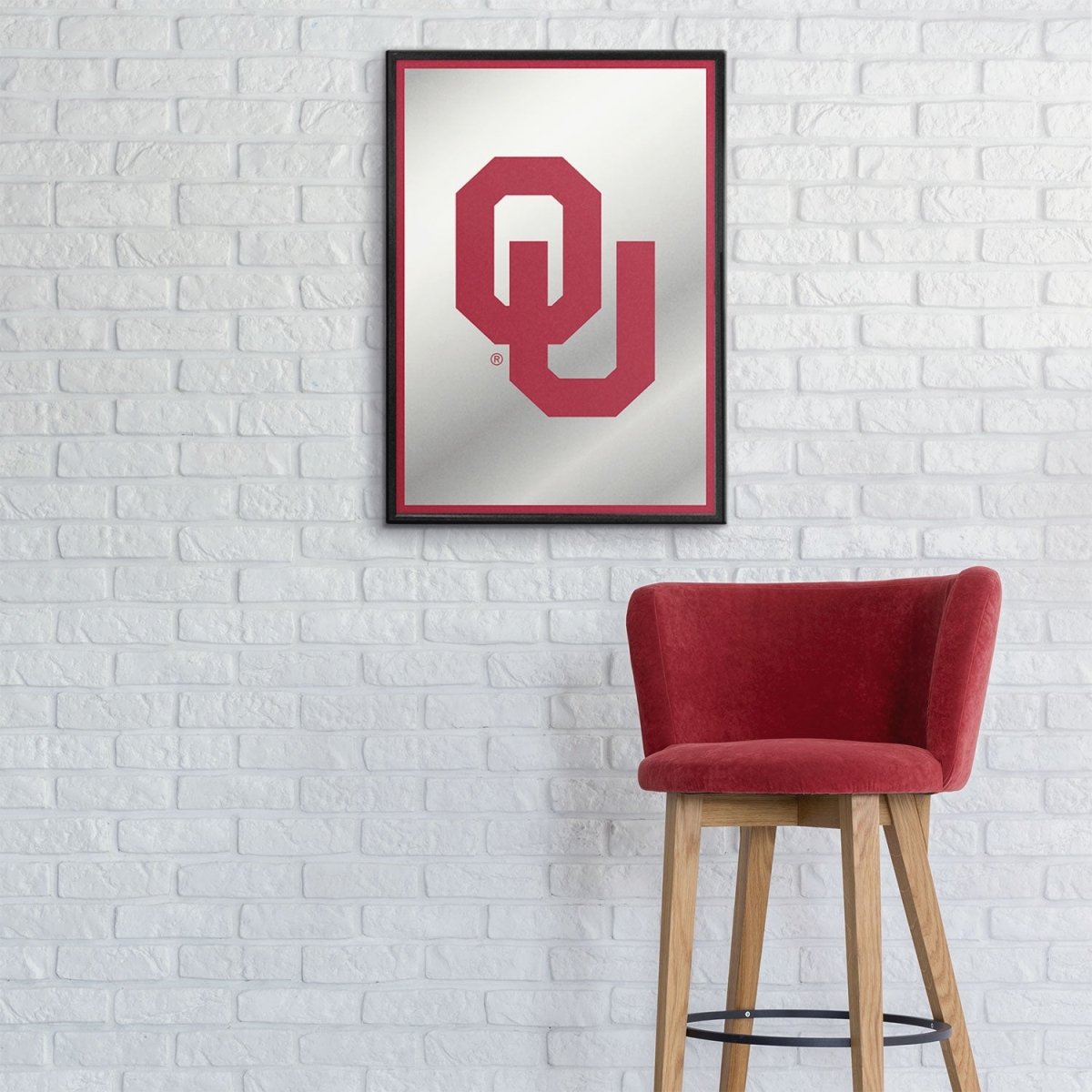 Oklahoma Sooners: Framed Mirrored Wall Sign - The Fan-Brand