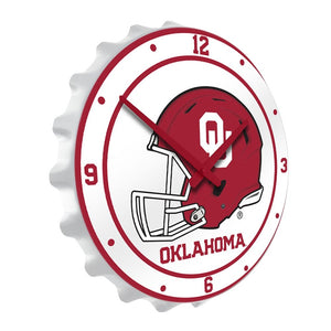 Oklahoma Sooners: Helmet - Bottle Cap Wall Clock - The Fan-Brand