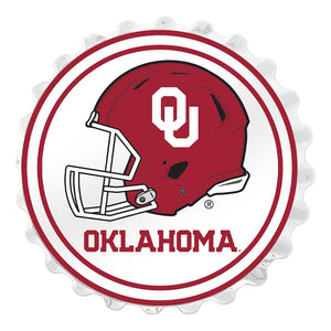 Oklahoma Sooners: Helmet - Bottle Cap Wall Sign - The Fan-Brand