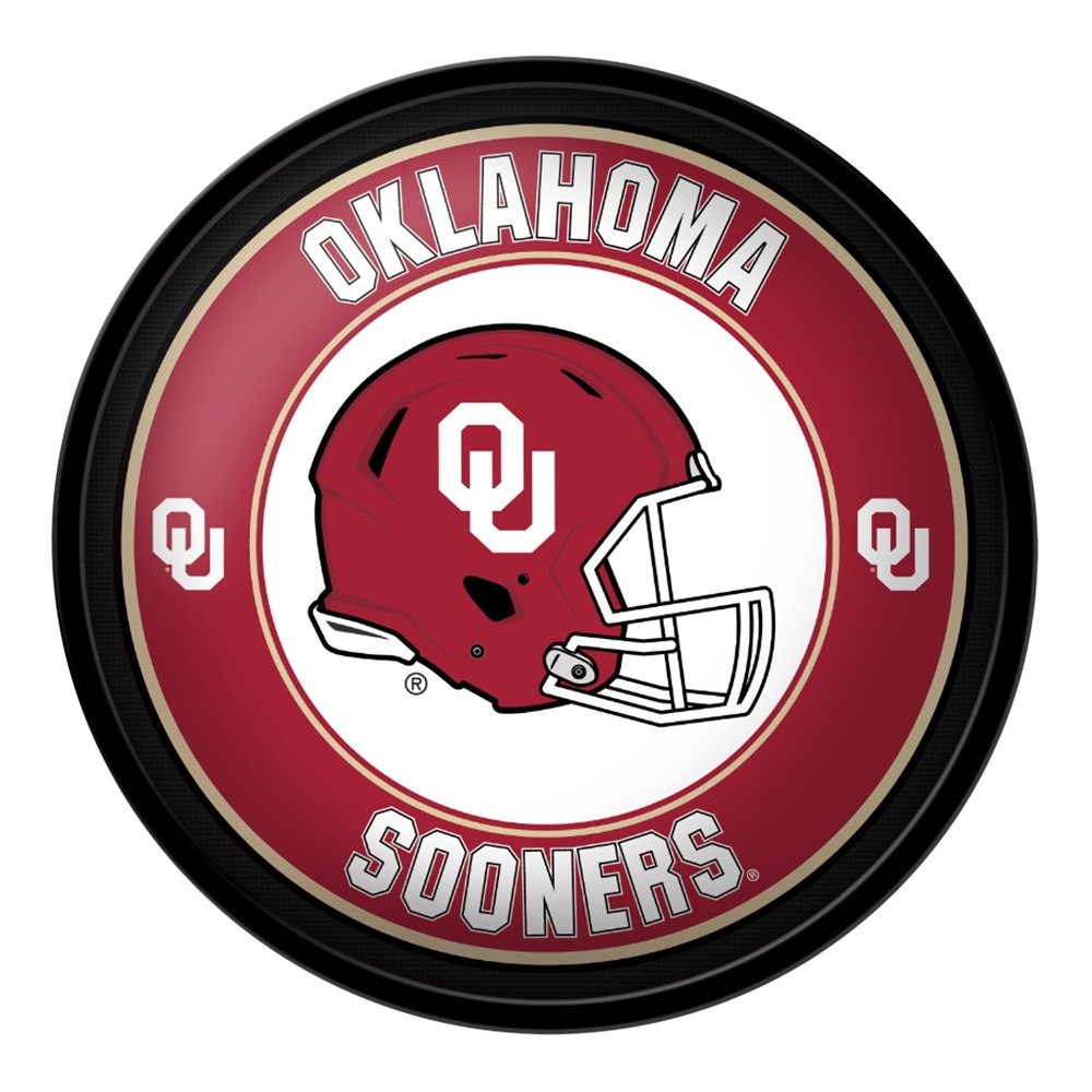 Oklahoma Sooners: Helmet - Modern Disc Wall Sign - The Fan-Brand
