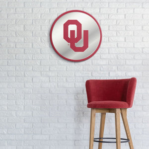 Oklahoma Sooners: Modern Disc Mirrored Wall Sign - The Fan-Brand