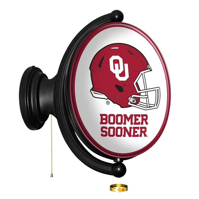 Oklahoma Sooners: Original Oval Rotating Lighted Wall Sign - The Fan-Brand
