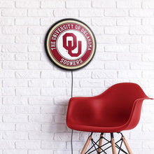 Load image into Gallery viewer, Oklahoma Sooners: Round Slimline Lighted Wall Sign - The Fan-Brand