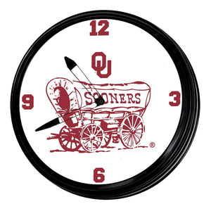 Oklahoma Sooners: Schooner - Retro Lighted Wall Clock - The Fan-Brand