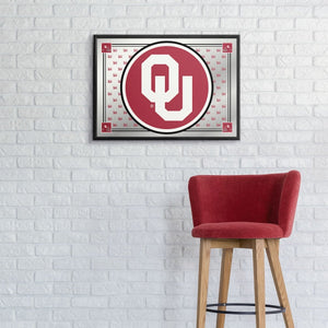 Oklahoma Sooners: Team Spirit - Framed Mirrored Wall Sign - The Fan-Brand