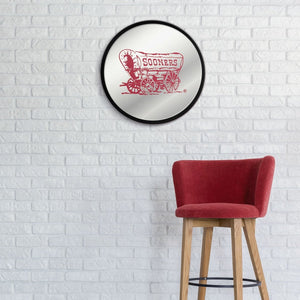 Oklahoma Sooners: Wagon - Modern Disc Mirrored Wall Sign - The Fan-Brand