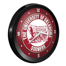 Load image into Gallery viewer, Oklahoma Sooners: Wagon - Ribbed Frame Wall Clock - The Fan-Brand