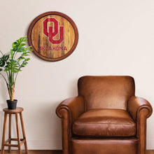 Load image into Gallery viewer, Oklahoma Sooners: Weathered &quot;Faux&quot; Barrel Top Sign - The Fan-Brand