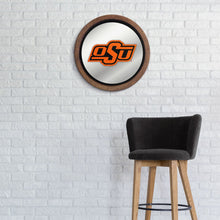 Load image into Gallery viewer, Oklahoma State Cowboys: &quot;Faux&quot; Barrel Top Mirrored Wall Sign - The Fan-Brand