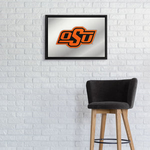 Oklahoma State Cowboys: Framed Mirrored Wall Sign - The Fan-Brand