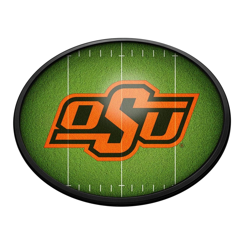 Oklahoma State Cowboys: On the 50 - Oval Slimline Lighted Wall Sign - The Fan-Brand