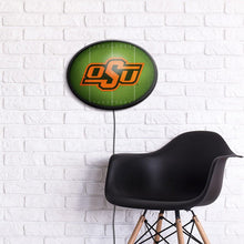 Load image into Gallery viewer, Oklahoma State Cowboys: On the 50 - Oval Slimline Lighted Wall Sign - The Fan-Brand