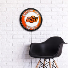 Load image into Gallery viewer, Oklahoma State Cowboys: Round Slimline Lighted Wall Sign - The Fan-Brand