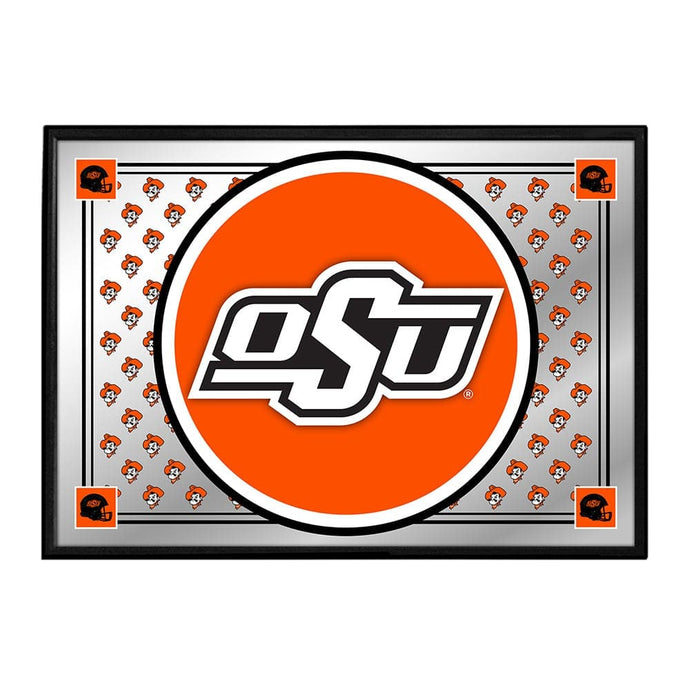 Oklahoma State Cowboys: Team Spirit - Framed Mirrored Wall Sign - The Fan-Brand