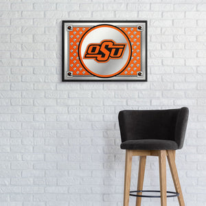 Oklahoma State Cowboys: Team Spirit - Framed Mirrored Wall Sign - The Fan-Brand