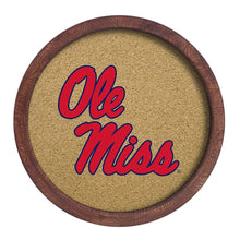 Load image into Gallery viewer, Ole Miss Rebels: &quot;Faux&quot; Barrel Framed Cork Board - The Fan-Brand