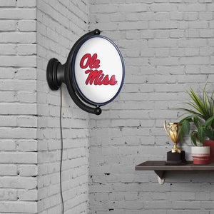 Ole Miss Rebels: Original Oval Rotating Lighted Wall Sign - The Fan-Brand