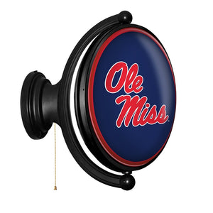 Ole Miss Rebels: Original Oval Rotating Lighted Wall Sign - The Fan-Brand