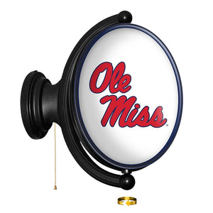 Ole Miss Rebels: Original Oval Rotating Lighted Wall Sign - The Fan-Brand