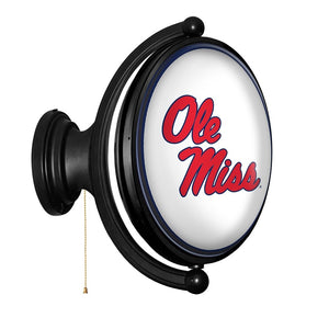 Ole Miss Rebels: Original Oval Rotating Lighted Wall Sign - The Fan-Brand