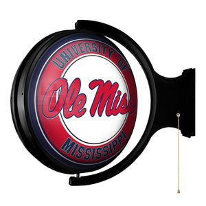 Ole Miss Rebels: Original Round Rotating Lighted Wall Sign - The Fan-Brand