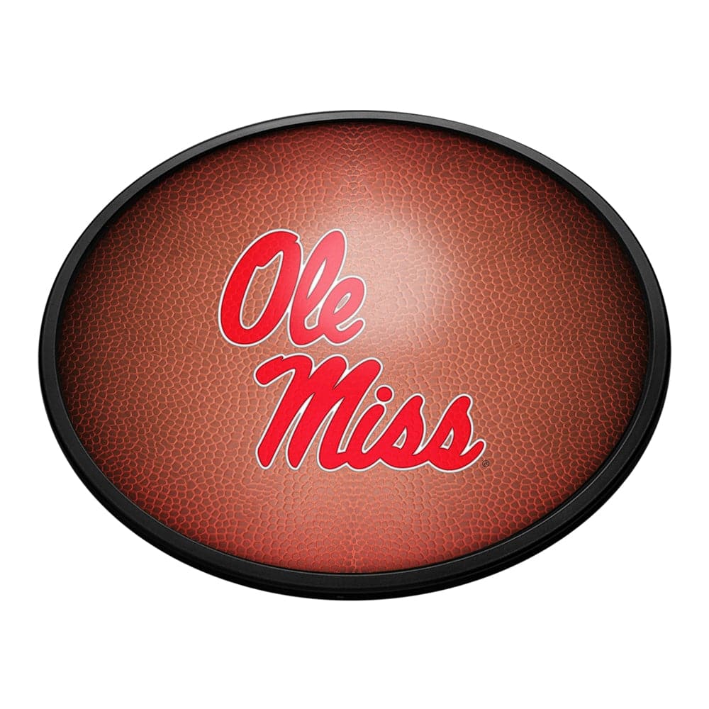 Ole Miss Rebels: Pigskin - Oval Slimline Lighted Wall Sign - The Fan-Brand