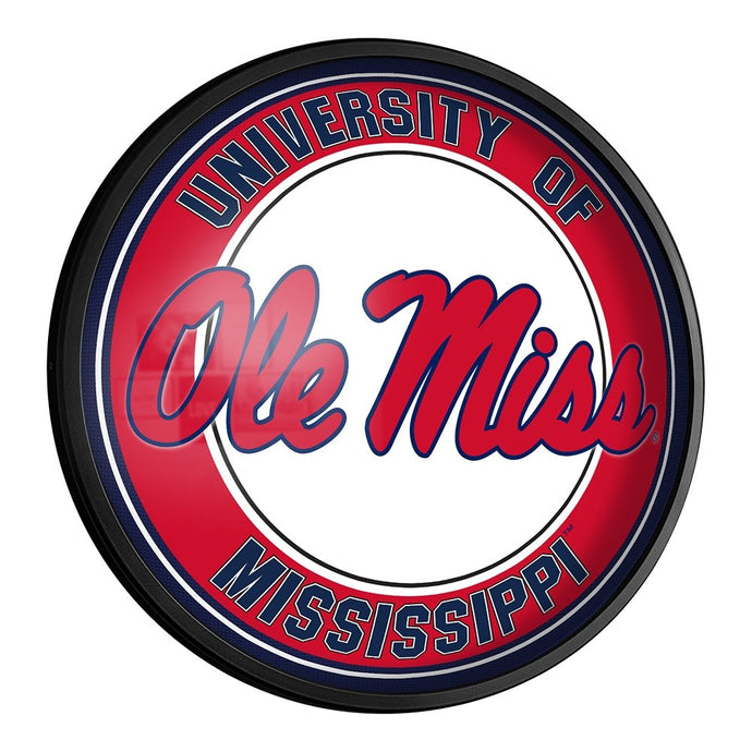 Ole Miss Rebels: Round Slimline Lighted Wall Sign - The Fan-Brand