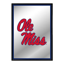 Load image into Gallery viewer, Ole Miss Rebels: Stacked Logo - Framed Mirrored Wall Sign - The Fan-Brand