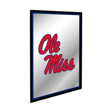 Load image into Gallery viewer, Ole Miss Rebels: Stacked Logo - Framed Mirrored Wall Sign - The Fan-Brand