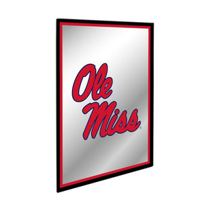 Ole Miss Rebels: Stacked Logo - Framed Mirrored Wall Sign - The Fan-Brand