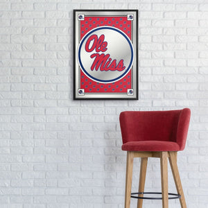 Ole Miss Rebels: Team Spirit, Stacked - Framed Mirrored Wall Sign - The Fan-Brand