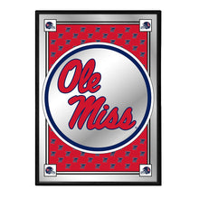 Load image into Gallery viewer, Ole Miss Rebels: Team Spirit, Stacked - Framed Mirrored Wall Sign - The Fan-Brand