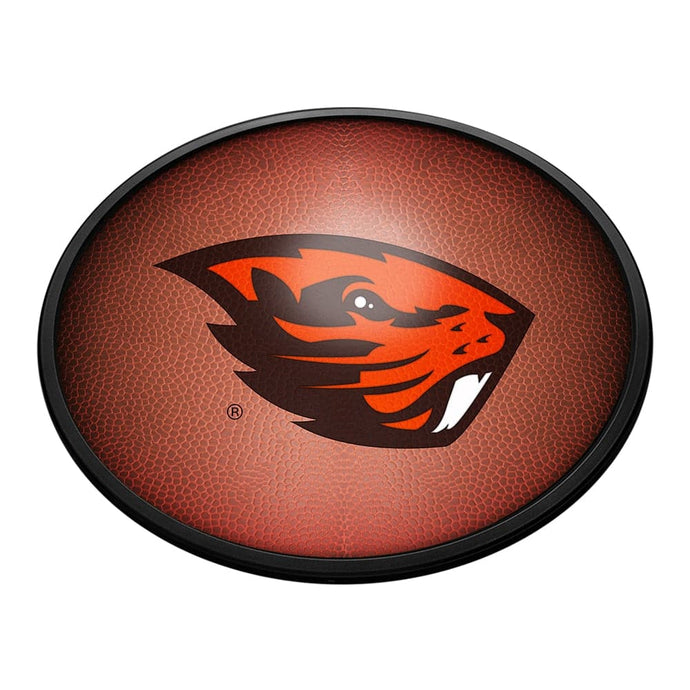 Oregon State Beavers: Pigskin - Oval Slimline Lighted Wall Sign - The Fan-Brand