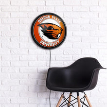 Load image into Gallery viewer, Oregon State Beavers: Round Slimline Lighted Wall Sign - The Fan-Brand
