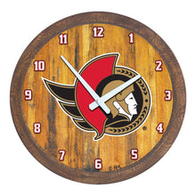 Load image into Gallery viewer, Ottawa Senators: &quot;Faux&quot; Barrel Top Wall Clock - The Fan-Brand