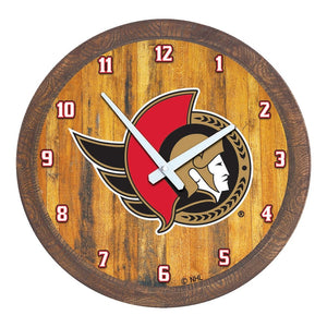 Ottawa Senators: "Faux" Barrel Top Wall Clock - The Fan-Brand