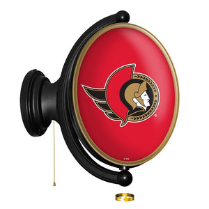 Ottawa Senators: Original Oval Rotating Lighted Wall Sign - The Fan-Brand